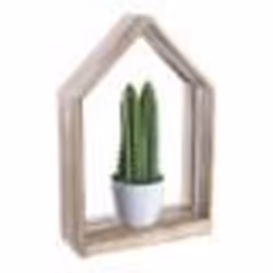 The Home Deco Factory - Etagère décorative en bois et détails LED L.20xH.3150cm - Marron