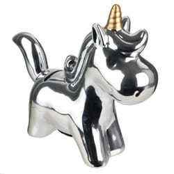 The Home Deco Factory - Tirelire enfant Licorne - Argent