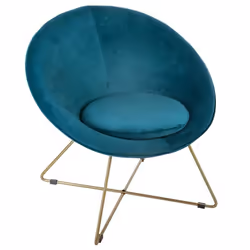 Fauteuil de salon en velours Evan