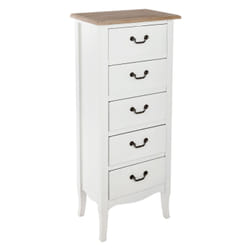 Chiffonnier en bois Chrysa - L. 45 x H. 113 cm - Blanc
