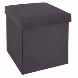 Pouf coffre pliable velours Tess - L. 38 x H. 38 cm