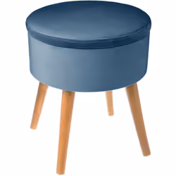 Craquez pour ce joli tabouret, pouvant servir à la fois d'assise d'appoint, de repose-pieds et de coffre de rangement. De sty ...