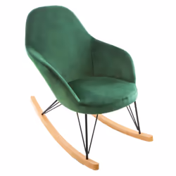 Rocking chair en velour Ewan