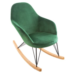 Rocking chair en velour Ewan
