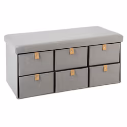 Banc d'entrée pliable Suède - L. 76 x H. 38 cm - Gris