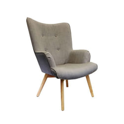 The Home Deco Factory - Fauteuil de salon scandi Helsinki - Gris