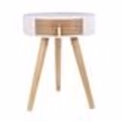 The Home Deco Factory - Table de chevet scandinave Nora - Diam. 35 x H. 45 cm - Blanc