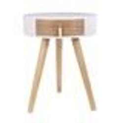 The Home Deco Factory - Table de chevet scandinave Nora - Diam. 35 x H. 45 cm - Blanc