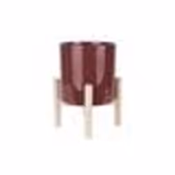 Present Time - Cache-pot sur pieds Trestle - Diam. 20 cm - Rouge