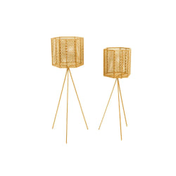 2 Cache-pots Metal Mesh Jaune