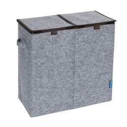 Wenko - Double panier à linge en feutrine Scandi - L. 52 x H. 54 cm - Gris
