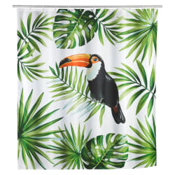Wenko Rideau de douche tropical Toucan - Blanc 180x200 cm