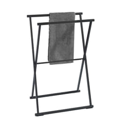 Porte-serviettes pliable indus Lava - L. 53 x H. 80 cm - Noir