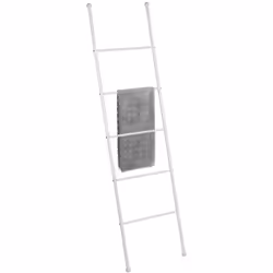 Échelle de style bord de mer pratique et idéale pour suspendre vos serviettes ou vos vêtements sur ses cinq barres. Sans perç ...