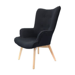 The Home Deco Factory - Fauteuil de salon scandi Helsinki - Noir