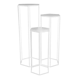 The Home Deco Factory - 3 Portes plantes sellettes design Théo - Blanc