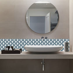 Crédence adhésive scandinave en PVC Décoration - L. 200 x l. 40 cm - Bleu