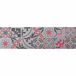 Crédence adhésive en alu Carreaux ciment - L. 20 x l. 90 cm - Gris
