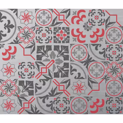 Crédence adhésive en alu Carreaux de ciment - L. 70 x l. 60 cm - Gris