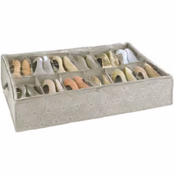 Boîte de rangement de chaussures pratique, optimale pour ranger sans encombrer jusqu'à 12 paires de chaussures. FICHE TECHNIQ ...
