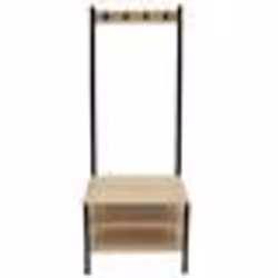 The Home Deco Factory - Meuble dentrée en MDF 3 étagères 4 accroches - L.60 x H.175 cm - Noir