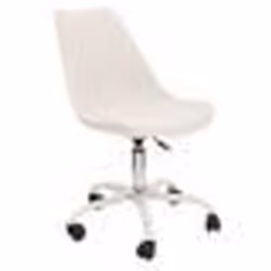 The Home Deco Factory - Chaise de bureau à roulettes design Kiruna - Blanc