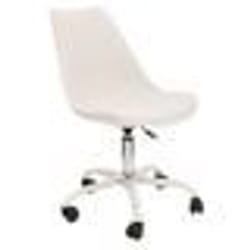 The Home Deco Factory - Chaise de bureau à roulettes design Kiruna - Blanc