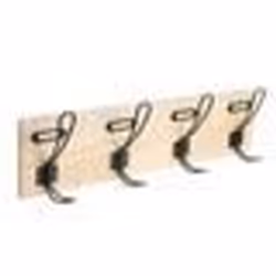 The Home Deco Factory - Porte-manteau mural 4 accroches en MDF et Métal - L.48xH.14 cm - Noir