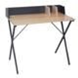 The Home Deco Factory - Bureau industriel Brice - L. 90 x l. 84 cm - Gris