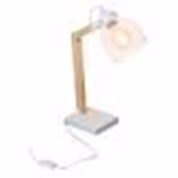 The Home Deco Factory - Lampe de bureau inclinable en Bois et Métal - H.38 cm - Blanc
