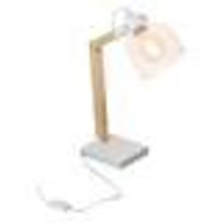 The Home Deco Factory - Lampe de bureau inclinable en Bois et Métal - H.38 cm - Blanc