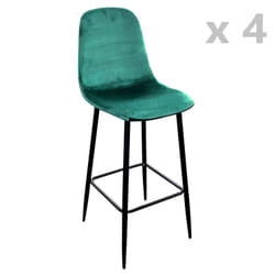 Lot de 4 Tabourets de bar en velours vintage Inoui