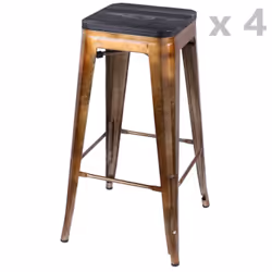 Lot de 4 Tabourets de bar vintage Liv