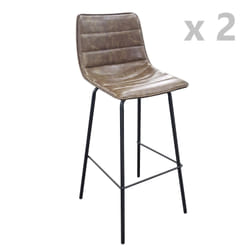 Lot de 2 Tabourets de bar design industriel Brooklyn