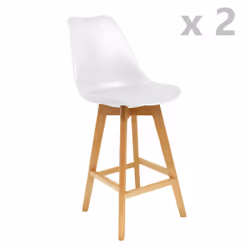 2 Tabourets de bar en bois scandinaves Home Factory