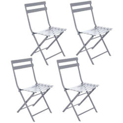 Hesperide - 4 Chaises de jardin pliables en métal Greensboro
