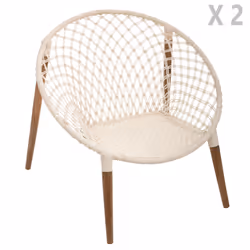 2 Fauteuils de jardin ethnique en fil Terre Sauvage