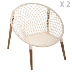 2 Fauteuils de jardin ethnique en fil Terre Sauvage