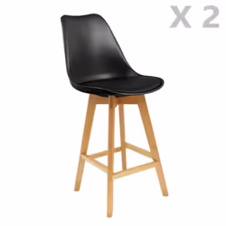 2 Tabourets de bar en bois scandinaves Home Factory