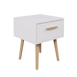 Toilinux 950021 Table de nuit et table de chevet Marron, Blanc