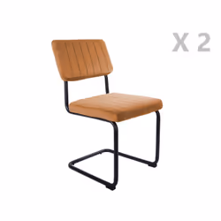 2 Chaises cantilevers design velours Keen