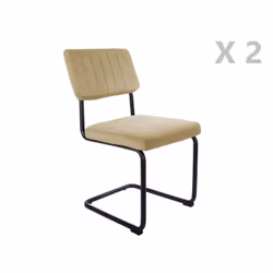 2 Chaises cantilevers design velours Keen