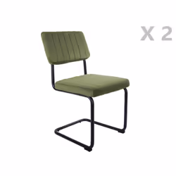 2 Chaises cantilevers design velours Keen