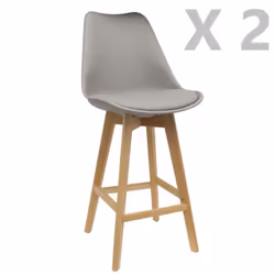 2 Tabourets de bar en bois scandinaves Home Factory