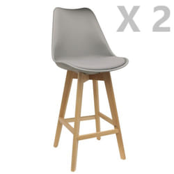 2 Tabourets de bar en bois scandinaves Home Factory