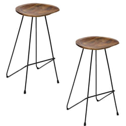 2 Tabourets de bar design bois et métal Sumar