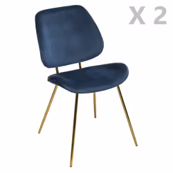 2 Chaises design velours et métal Slow