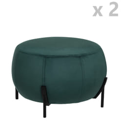 2 Tabourets design velours Calabaza