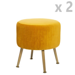 2 Tabourets design velours Contempo Solaro