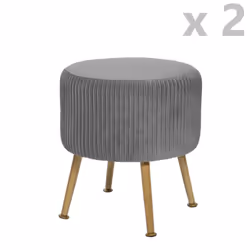 2 Tabourets design velours Contempo Solaro